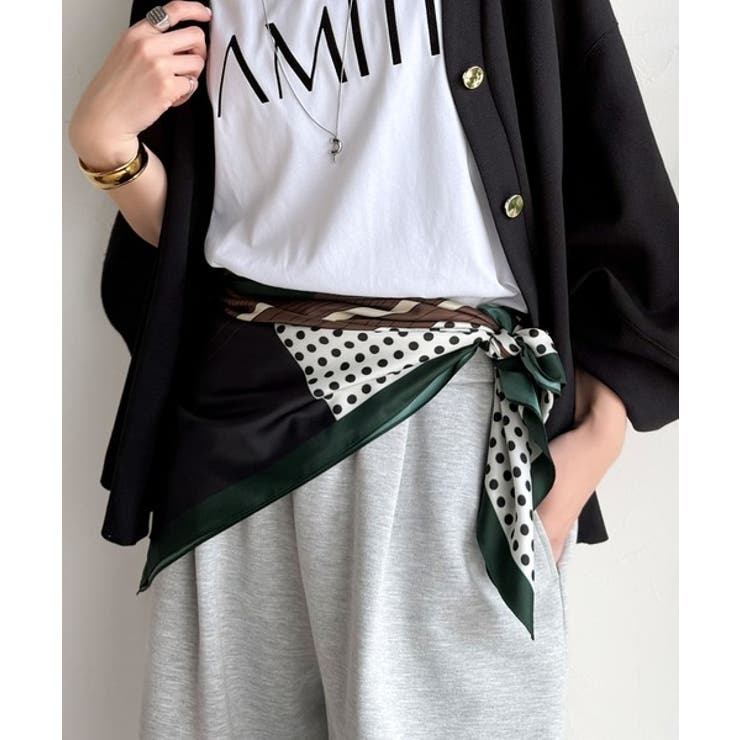 上品カワイイ♪90cm×90cmパネル柄シルクライク大判スカーフ | Classical Elf  | 詳細画像21 