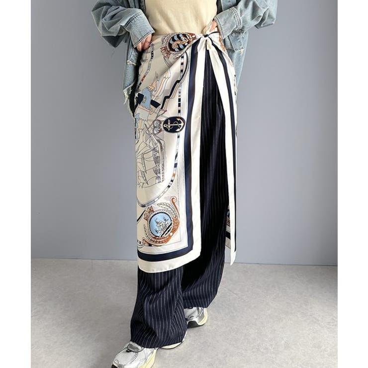 上品カワイイ♪90cm×90cmパネル柄シルクライク大判スカーフ | Classical Elf  | 詳細画像5 