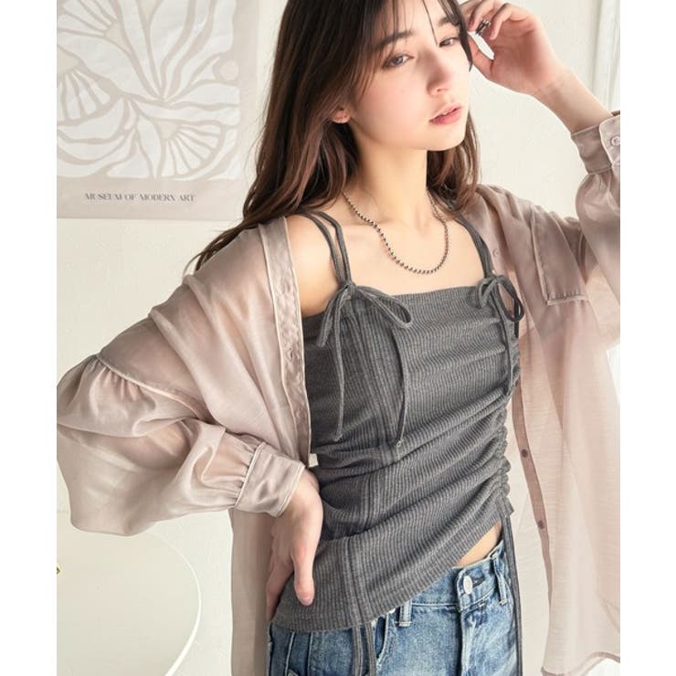 チャコール | 大人のシルエット。マルチwayドロストキャミソール | Classical Elf 