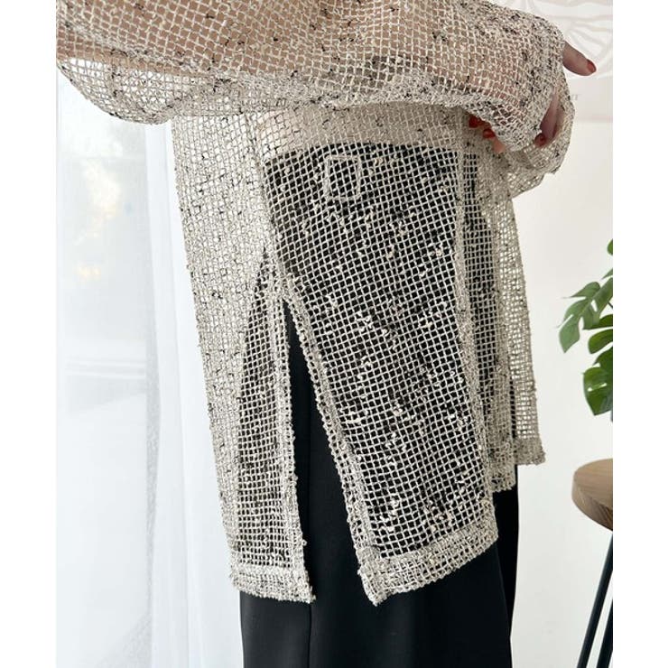 透け感とルーズシルエットが今っぽい！前後2wayメッシュニットトップス(長袖) | Classical Elf  | 詳細画像32 