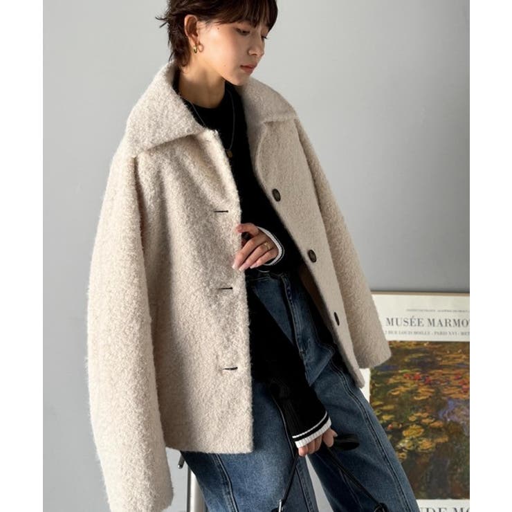 ベーシックアウターを、素材感で大人見えに◎リングシャギーショートコクーンシルエッ… | Classical Elf  | 詳細画像7 