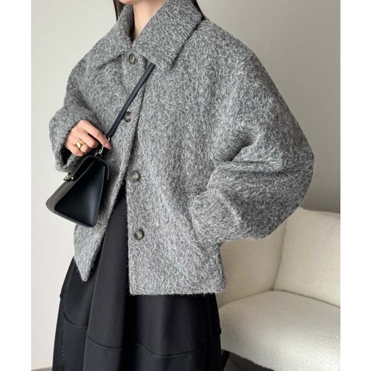 ベーシックアウターを、素材感で大人見えに◎リングシャギーショートコクーンシルエッ… | Classical Elf  | 詳細画像12 