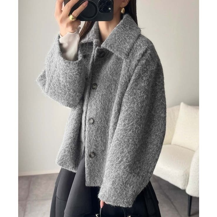 ベーシックアウターを、素材感で大人見えに◎リングシャギーショートコクーンシルエッ… | Classical Elf  | 詳細画像14 