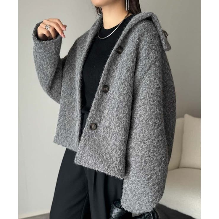 ベーシックアウターを、素材感で大人見えに◎リングシャギーショートコクーンシルエッ… | Classical Elf  | 詳細画像17 