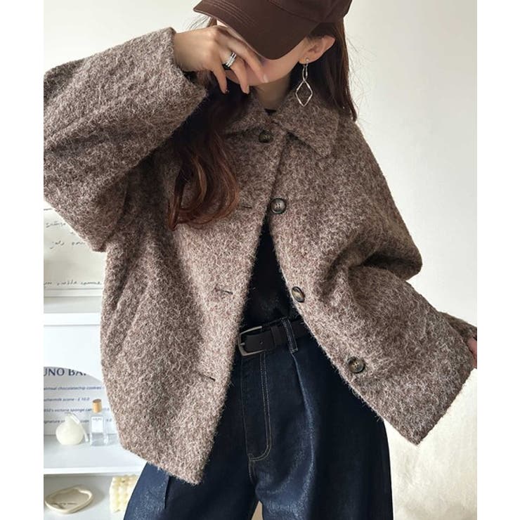 ベーシックアウターを、素材感で大人見えに◎リングシャギーショートコクーンシルエッ… | Classical Elf  | 詳細画像23 