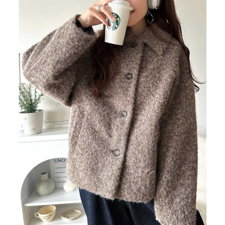 ベーシックアウターを、素材感で大人見えに◎リングシャギーショートコクーンシルエッ… | Classical Elf  | 詳細画像26 