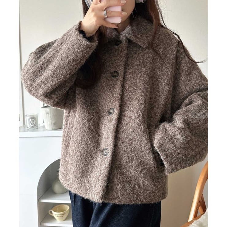 ベーシックアウターを、素材感で大人見えに◎リングシャギーショートコクーンシルエッ… | Classical Elf  | 詳細画像27 