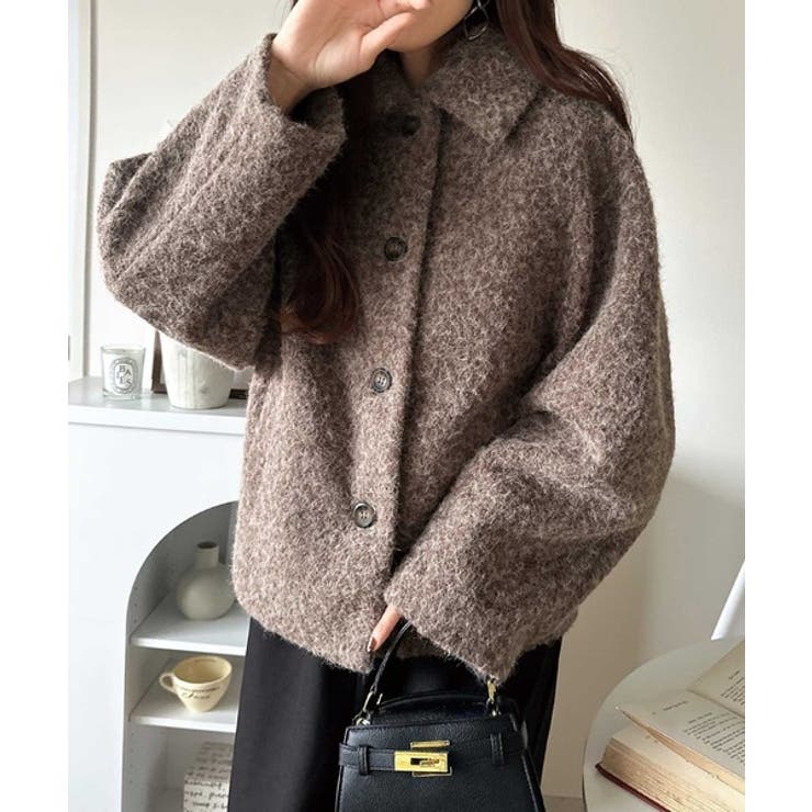 ベーシックアウターを、素材感で大人見えに◎リングシャギーショートコクーンシルエッ… | Classical Elf  | 詳細画像29 