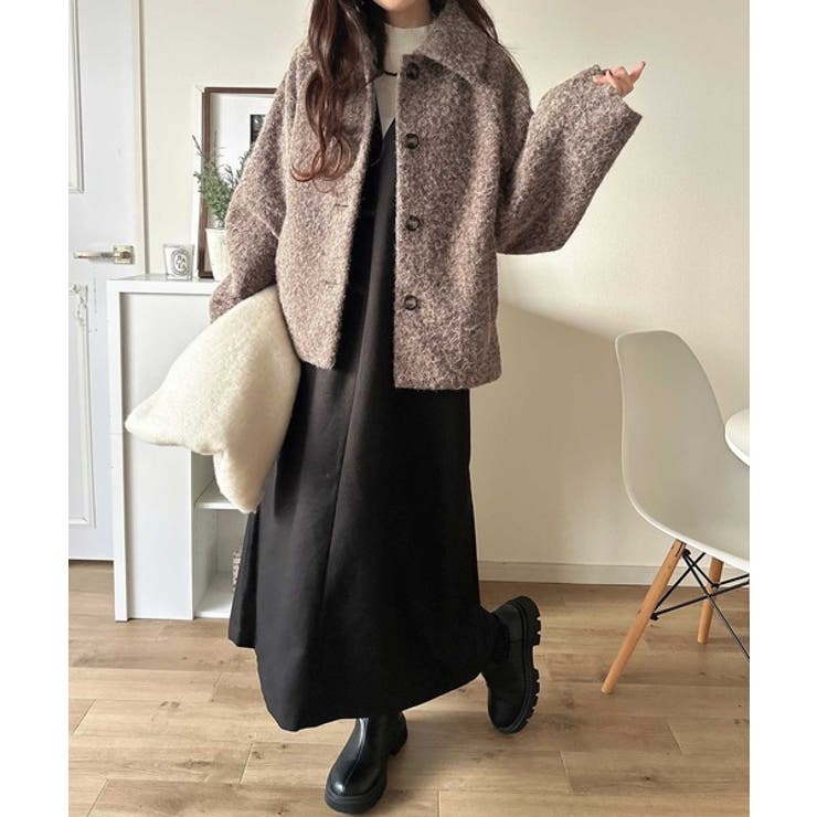 ベーシックアウターを、素材感で大人見えに◎リングシャギーショートコクーンシルエッ… | Classical Elf  | 詳細画像30 