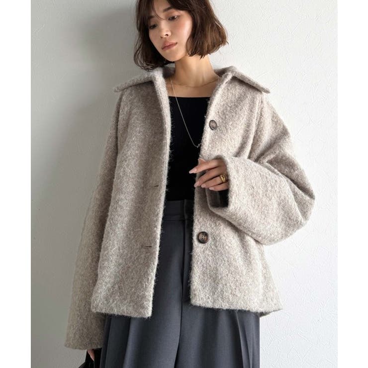 ベーシックアウターを、素材感で大人見えに◎リングシャギーショートコクーンシルエッ… | Classical Elf  | 詳細画像31 