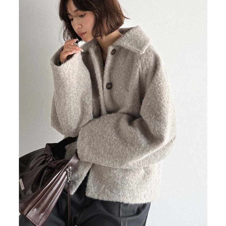 ベーシックアウターを、素材感で大人見えに◎リングシャギーショートコクーンシルエッ… | Classical Elf  | 詳細画像33 