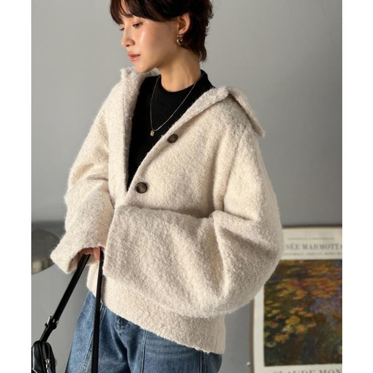 ベーシックアウターを、素材感で大人見えに◎リングシャギーショートコクーンシルエッ… | Classical Elf  | 詳細画像1 