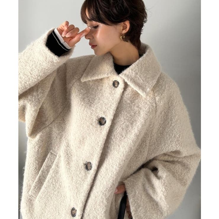 ベーシックアウターを、素材感で大人見えに◎リングシャギーショートコクーンシルエッ… | Classical Elf  | 詳細画像5 