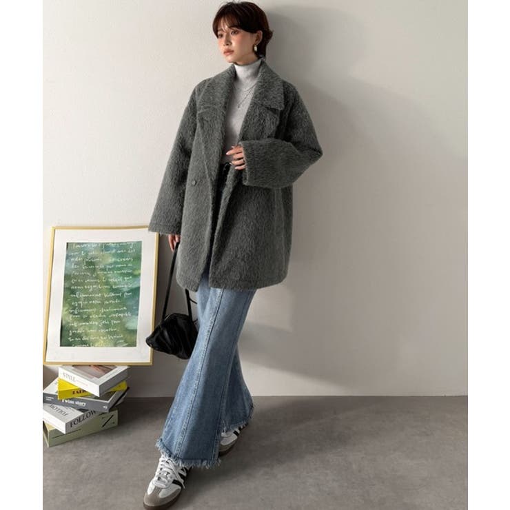 ふわり纏うだけで上品見え。2wayシャギーダブルビックカラージャケットコート | Classical Elf  | 詳細画像9 