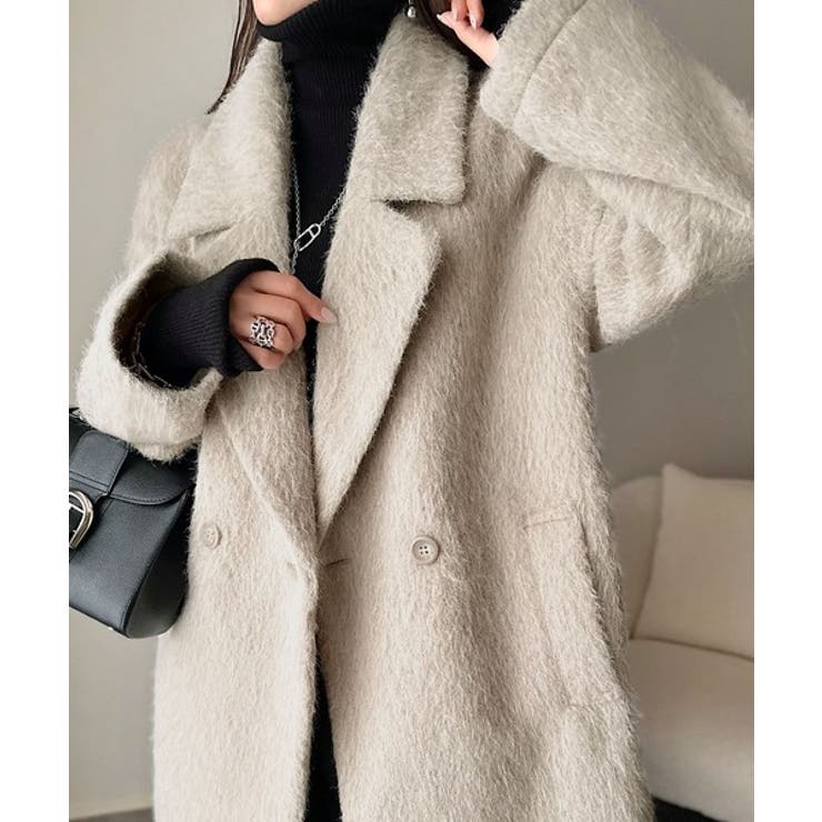 ふわり纏うだけで上品見え。2wayシャギーダブルビックカラージャケットコート | Classical Elf  | 詳細画像13 