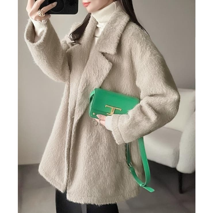 ふわり纏うだけで上品見え。2wayシャギーダブルビックカラージャケットコート | Classical Elf  | 詳細画像17 