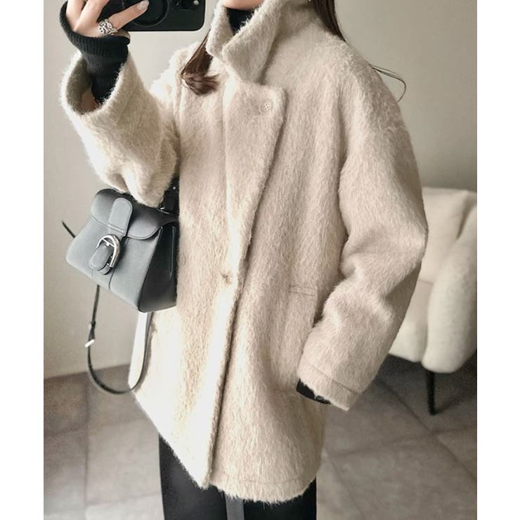 ふわり纏うだけで上品見え。2wayシャギーダブルビックカラージャケットコート | Classical Elf  | 詳細画像18 