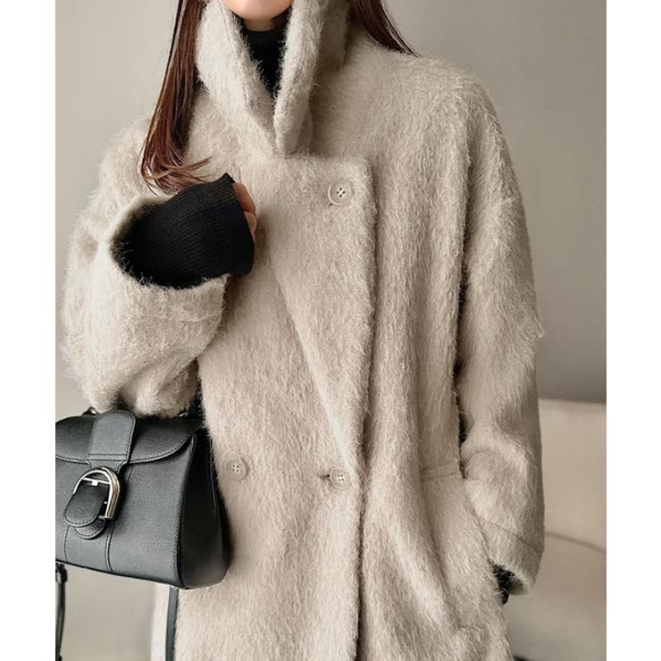 ふわり纏うだけで上品見え。2wayシャギーダブルビックカラージャケットコート | Classical Elf  | 詳細画像19 