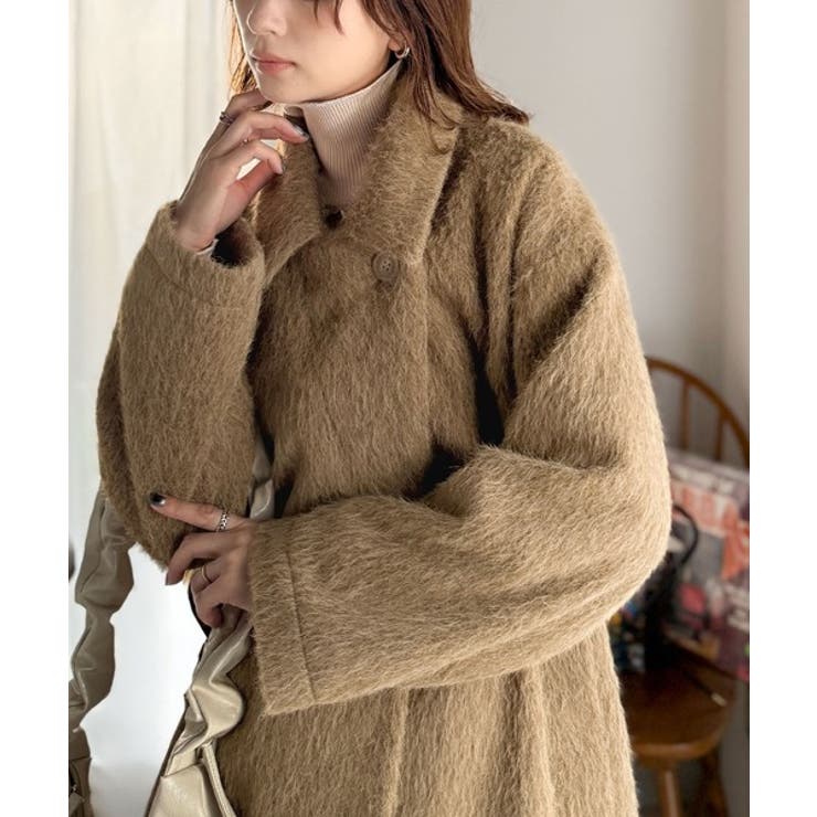 ふわり纏うだけで上品見え。2wayシャギーダブルビックカラージャケットコート | Classical Elf  | 詳細画像24 