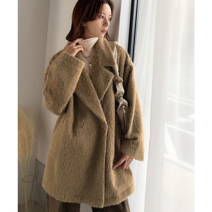 ふわり纏うだけで上品見え。2wayシャギーダブルビックカラージャケットコート | Classical Elf  | 詳細画像26 