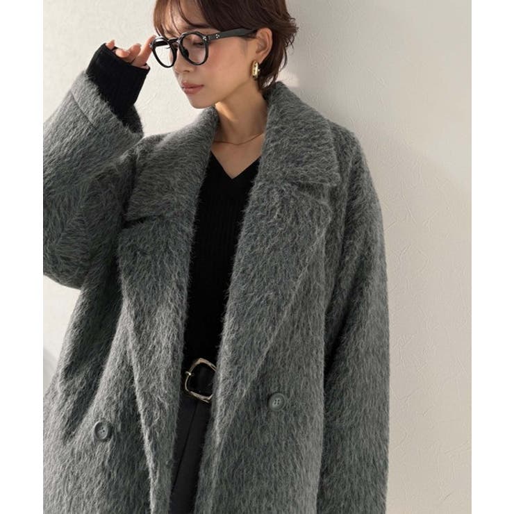 ふわり纏うだけで上品見え。2wayシャギーダブルビックカラージャケット