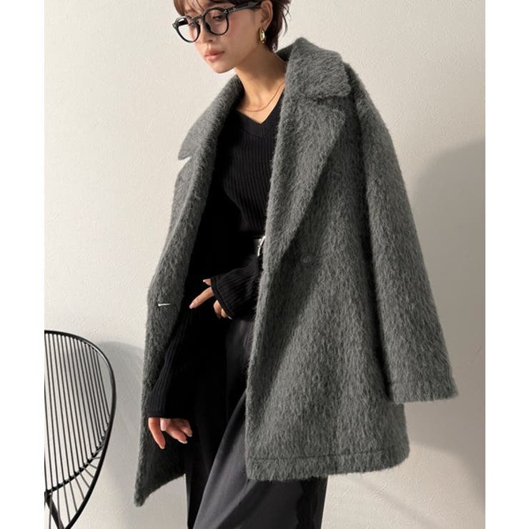 ふわり纏うだけで上品見え。2wayシャギーダブルビックカラージャケットコート | Classical Elf  | 詳細画像3 