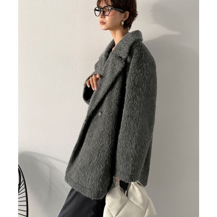 ふわり纏うだけで上品見え。2wayシャギーダブルビックカラージャケットコート | Classical Elf  | 詳細画像5 