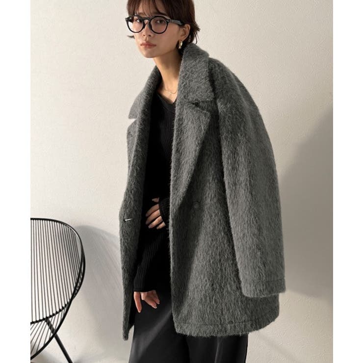 ふわり纏うだけで上品見え。2wayシャギーダブルビックカラージャケットコート | Classical Elf  | 詳細画像6 