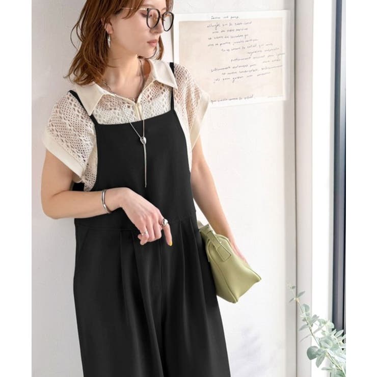 落ち感ワイドでつくる、大人の抜け感。バックリボンサロペットパンツ | Classical Elf  | 詳細画像9 