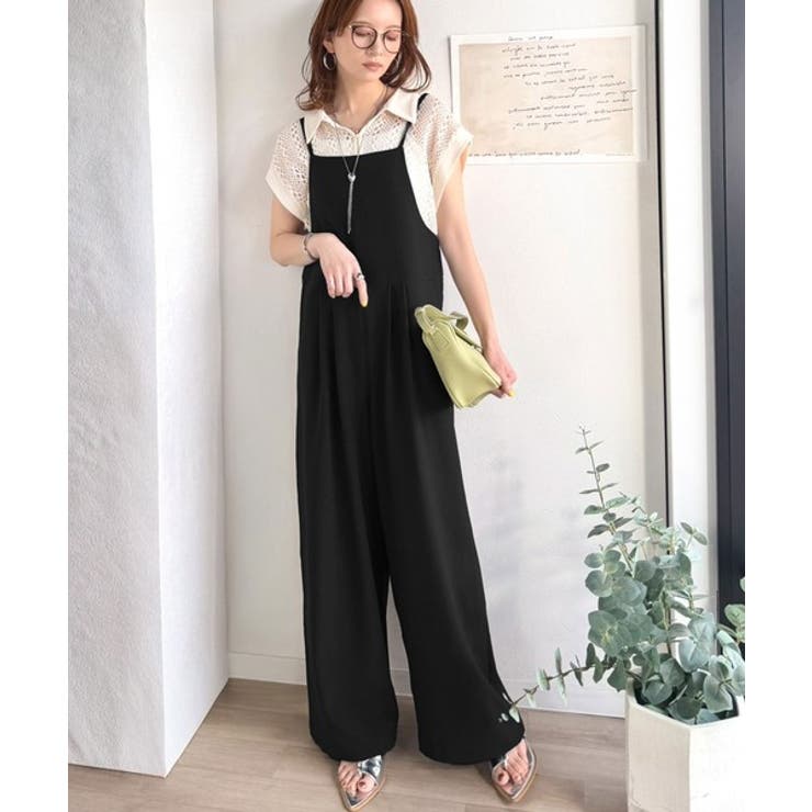 落ち感ワイドでつくる、大人の抜け感。バックリボンサロペットパンツ | Classical Elf  | 詳細画像10 