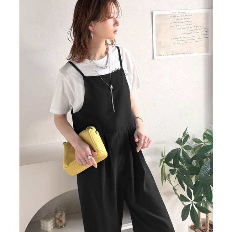 落ち感ワイドでつくる、大人の抜け感。バックリボンサロペットパンツ | Classical Elf  | 詳細画像11 