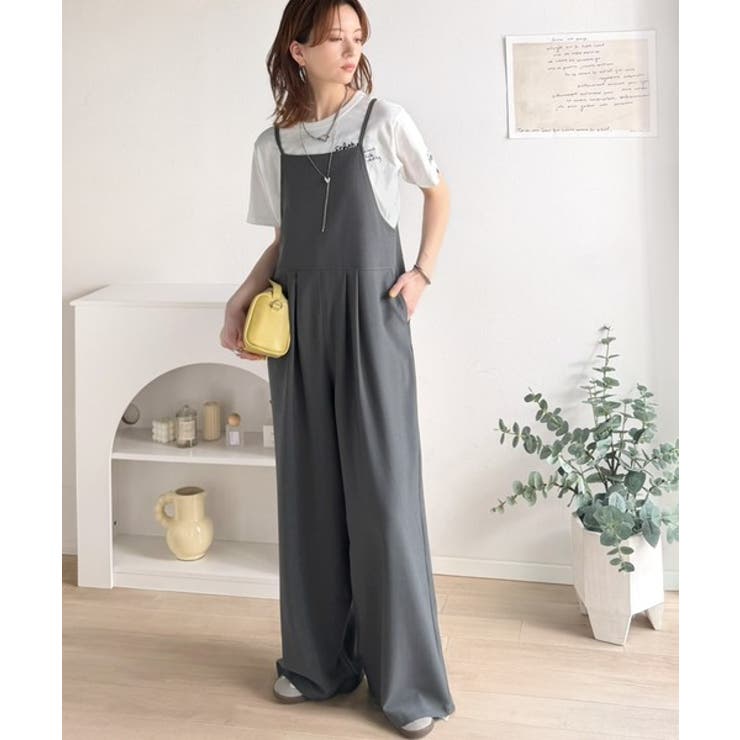 落ち感ワイドでつくる、大人の抜け感。バックリボンサロペットパンツ | Classical Elf  | 詳細画像14 