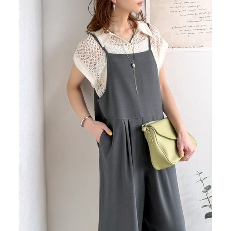 落ち感ワイドでつくる、大人の抜け感。バックリボンサロペットパンツ | Classical Elf  | 詳細画像18 