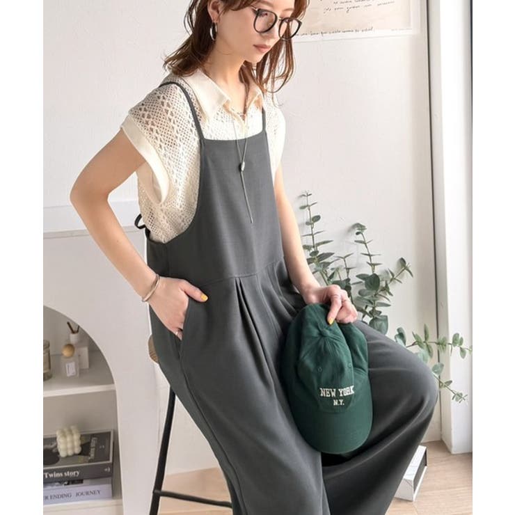 落ち感ワイドでつくる、大人の抜け感。バックリボンサロペットパンツ | Classical Elf  | 詳細画像19 