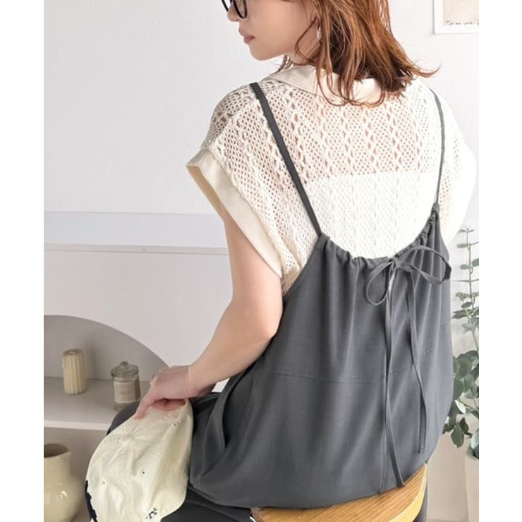 落ち感ワイドでつくる、大人の抜け感。バックリボンサロペットパンツ | Classical Elf  | 詳細画像20 