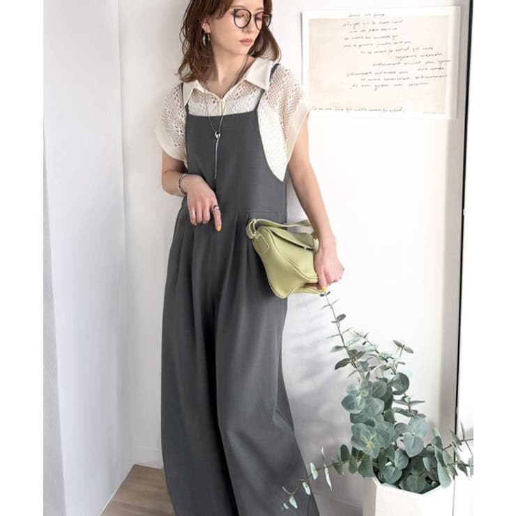 落ち感ワイドでつくる、大人の抜け感。バックリボンサロペットパンツ | Classical Elf  | 詳細画像23 