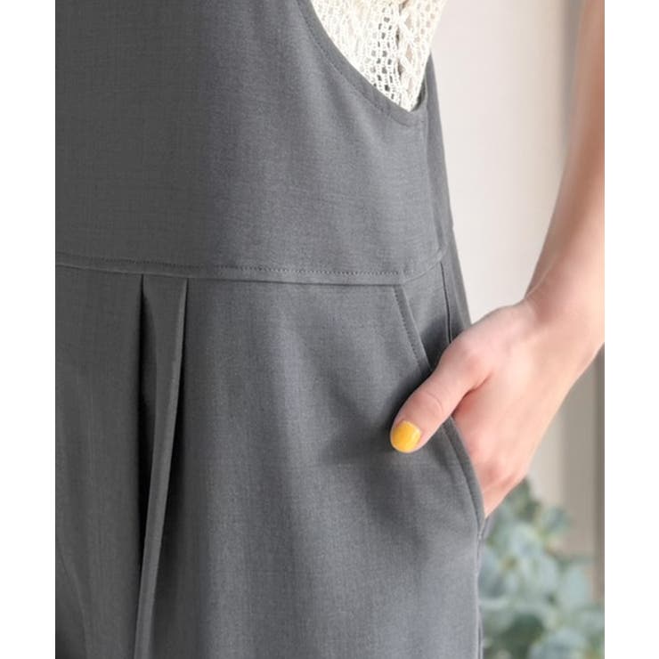 落ち感ワイドでつくる、大人の抜け感。バックリボンサロペットパンツ | Classical Elf  | 詳細画像26 