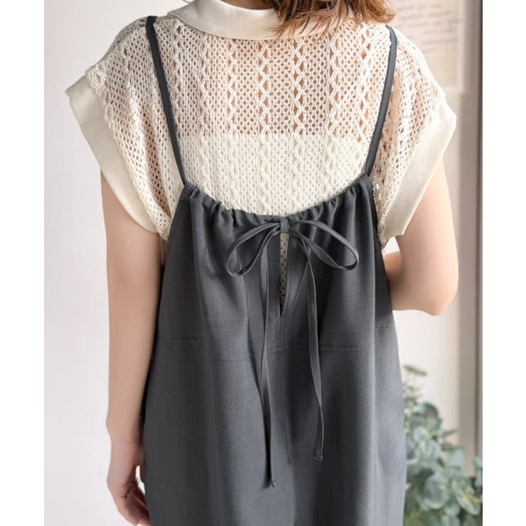 落ち感ワイドでつくる、大人の抜け感。バックリボンサロペットパンツ | Classical Elf  | 詳細画像27 