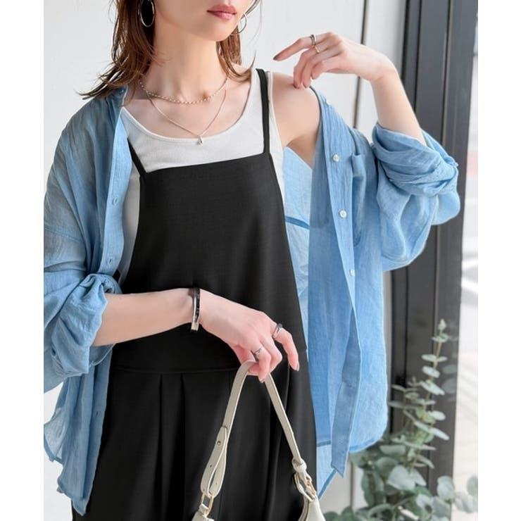 落ち感ワイドでつくる、大人の抜け感。バックリボンサロペットパンツ | Classical Elf  | 詳細画像6 