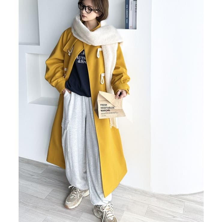 希少カラー•完売品【ロング丈／トグルボタン（レザー紐