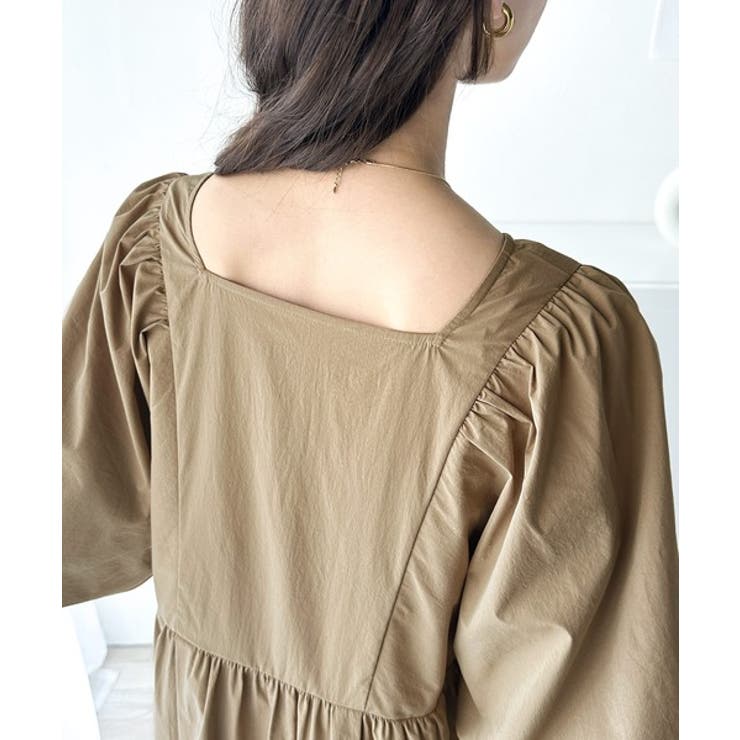 旬の素材&デザイン。大人の前後2way ハーフジップドロストティアードワンピース | Classical Elf  | 詳細画像18 