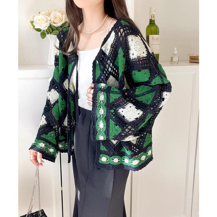 CHIC STYLE カーディガン 「大きいサイズ」レースカーディガン