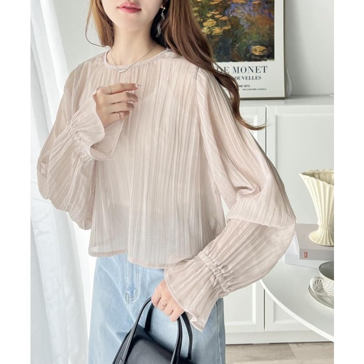 一枚で程よく華やか。前後2wayプリーツ加工ブラウス | Classical Elf  | 詳細画像9 