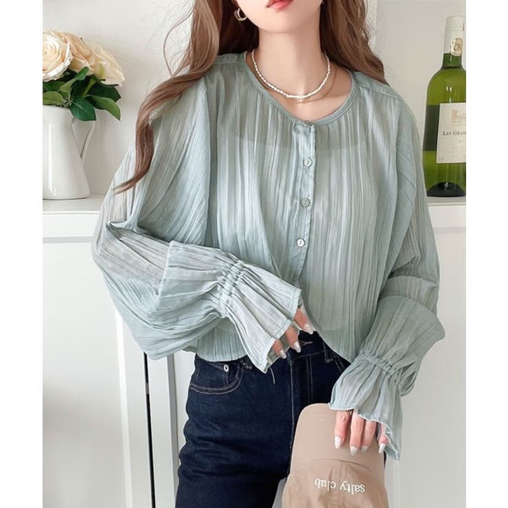 一枚で程よく華やか。前後2wayプリーツ加工ブラウス | Classical Elf  | 詳細画像10 