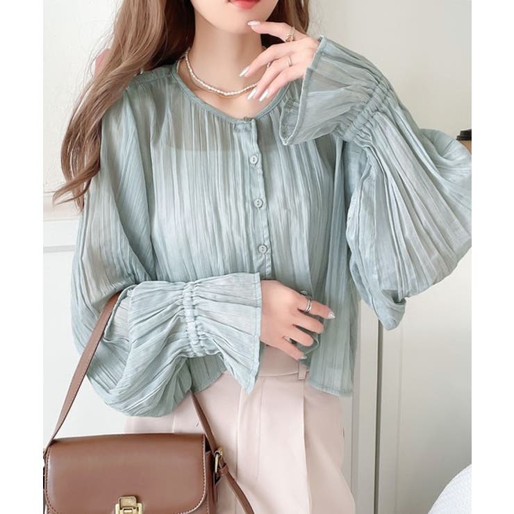 一枚で程よく華やか。前後2wayプリーツ加工ブラウス | Classical Elf  | 詳細画像11 