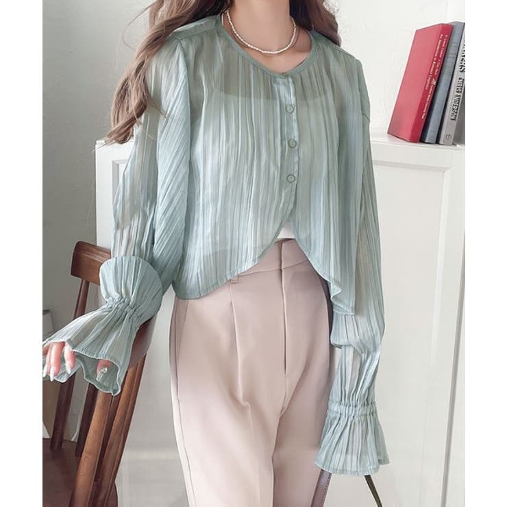 一枚で程よく華やか。前後2wayプリーツ加工ブラウス | Classical Elf  | 詳細画像12 