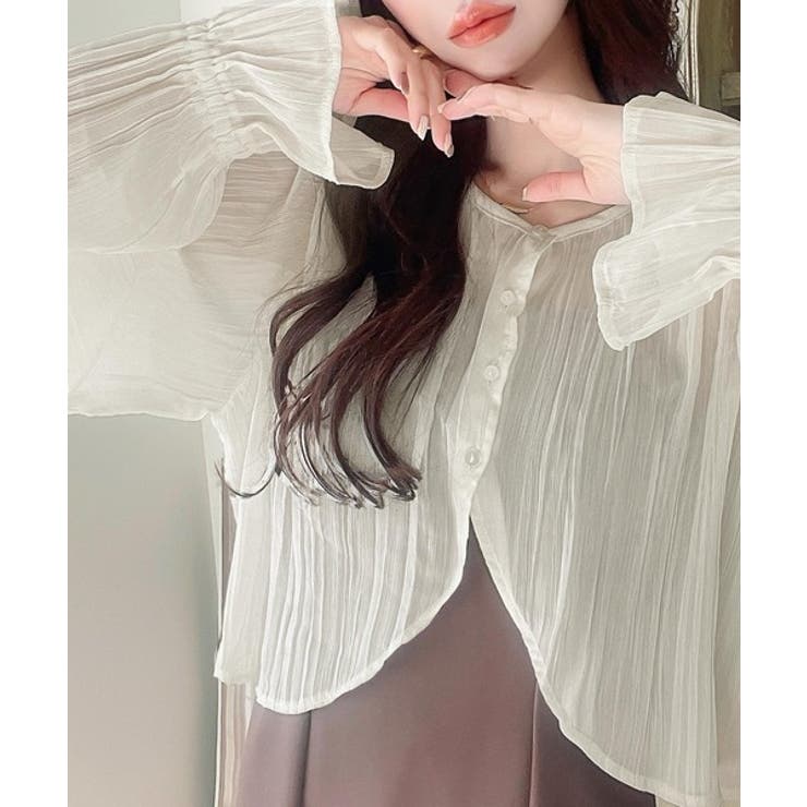 一枚で程よく華やか。前後2wayプリーツ加工ブラウス | Classical Elf  | 詳細画像4 