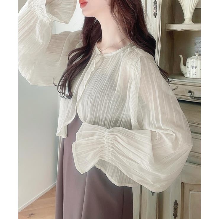 一枚で程よく華やか。前後2wayプリーツ加工ブラウス | Classical Elf  | 詳細画像5 