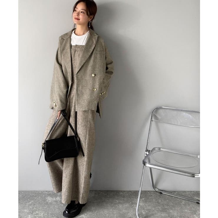 気軽に羽織れる大人のブレザー。サイドスリットオーバーサイズ ダブルジャケット | Classical Elf  | 詳細画像37 