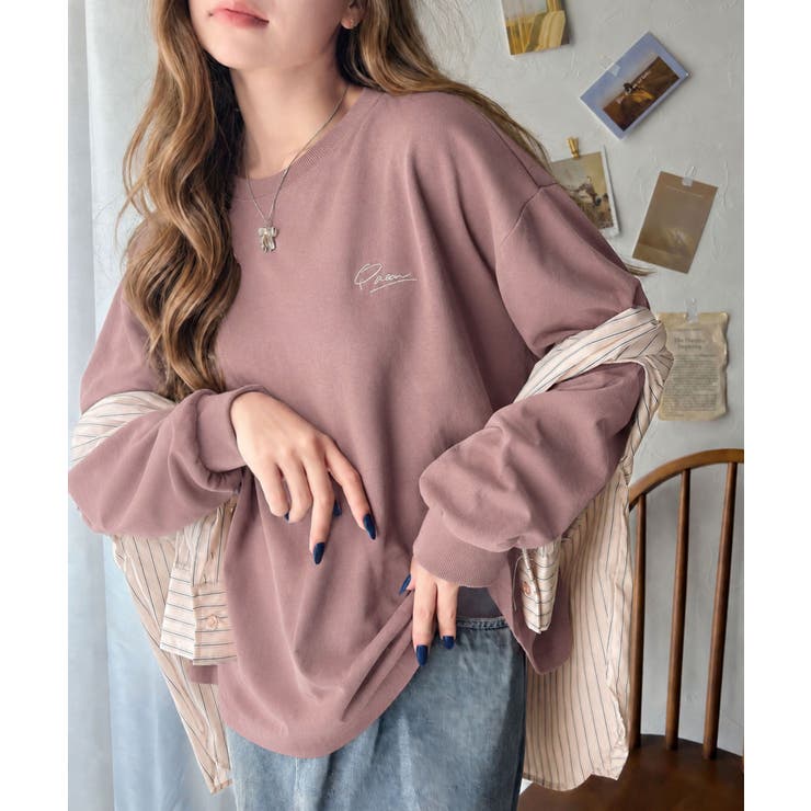 シンプルカジュアルを格上げ。綿100%ワンポイント胸刺繍シンプルロンTee | Classical Elf  | 詳細画像29 